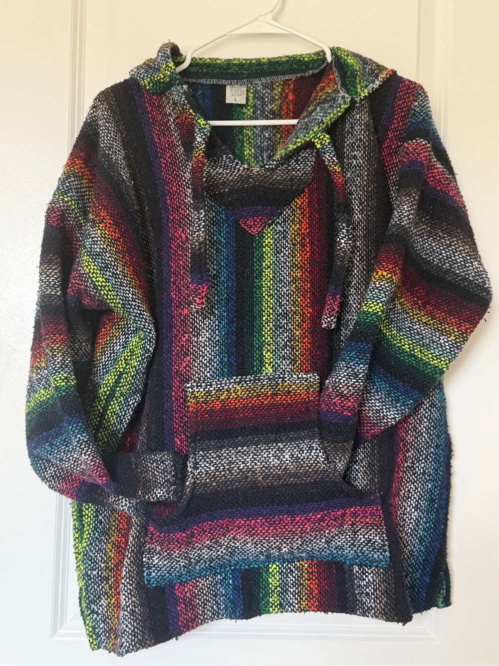 Multicolor Baja Hoodie Sweater - Vibrant Striped Women’s Pullover